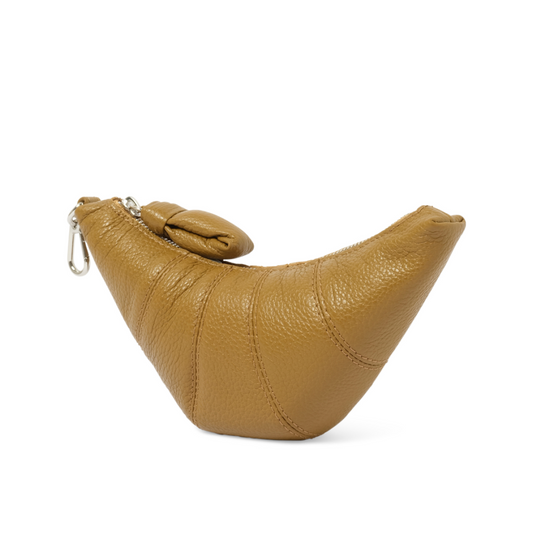 Crossbody Croissant Coin Purse in Bronze Khaki