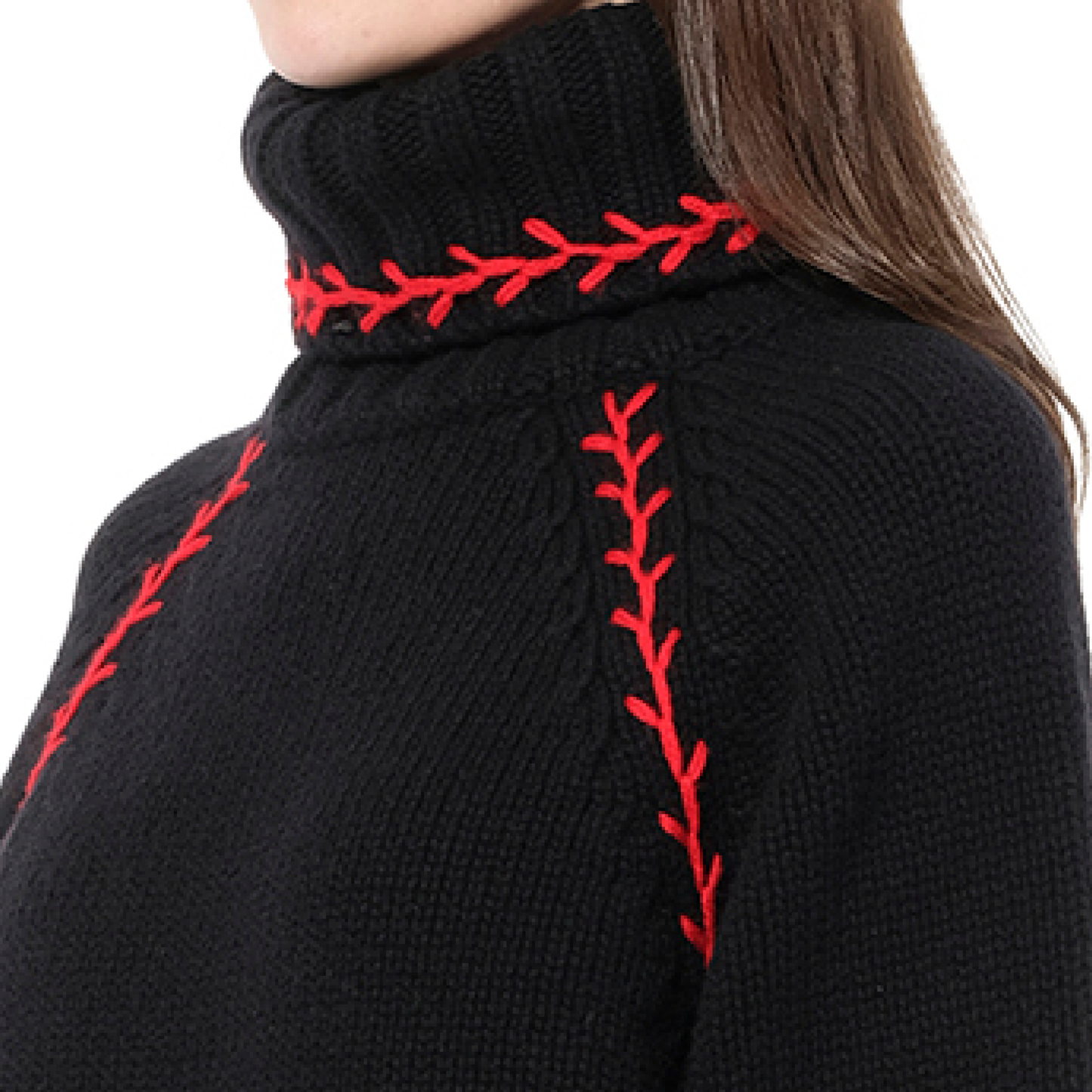 Pullover in Black/Red