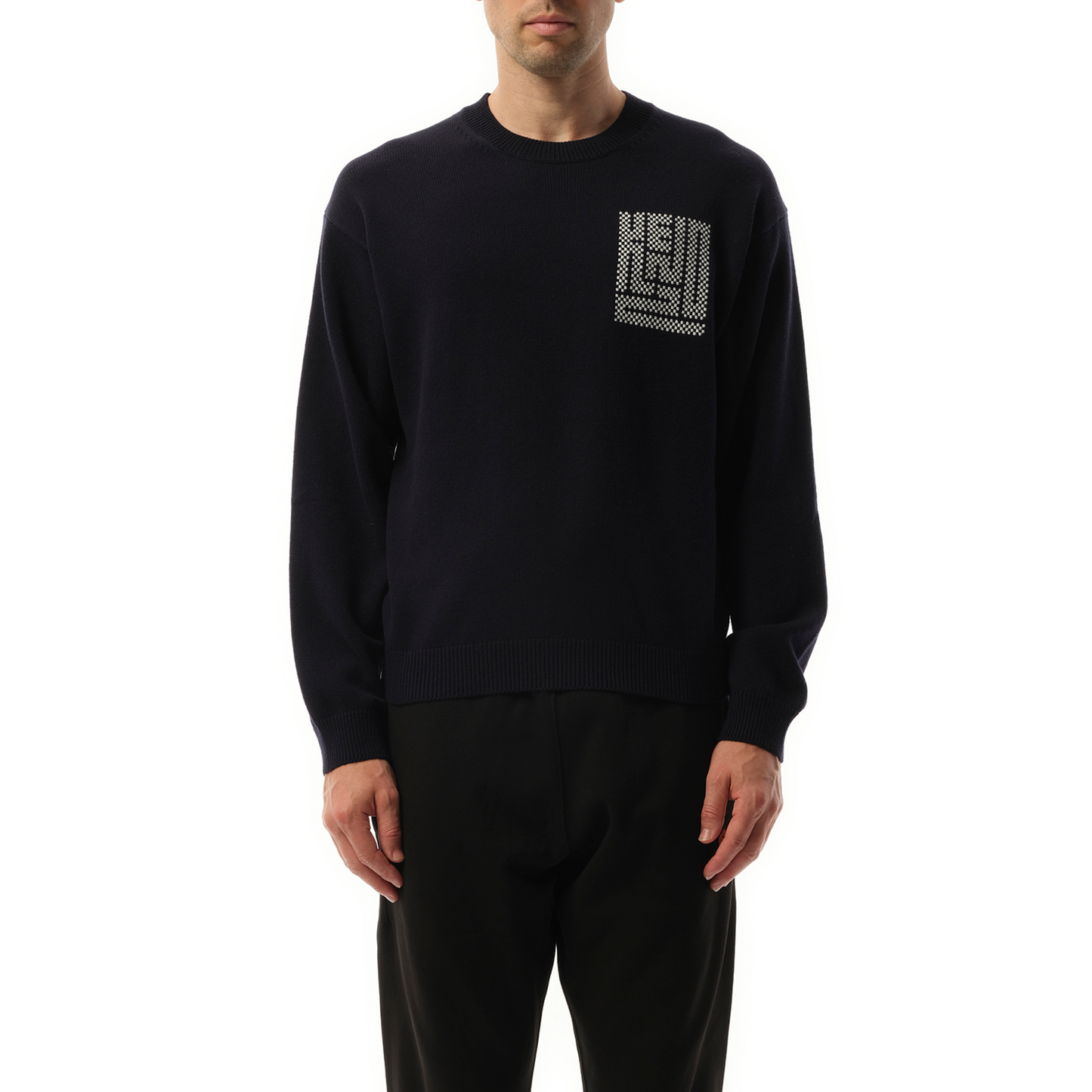 Kenzo Kamon Knit Sweater in Blue/Black