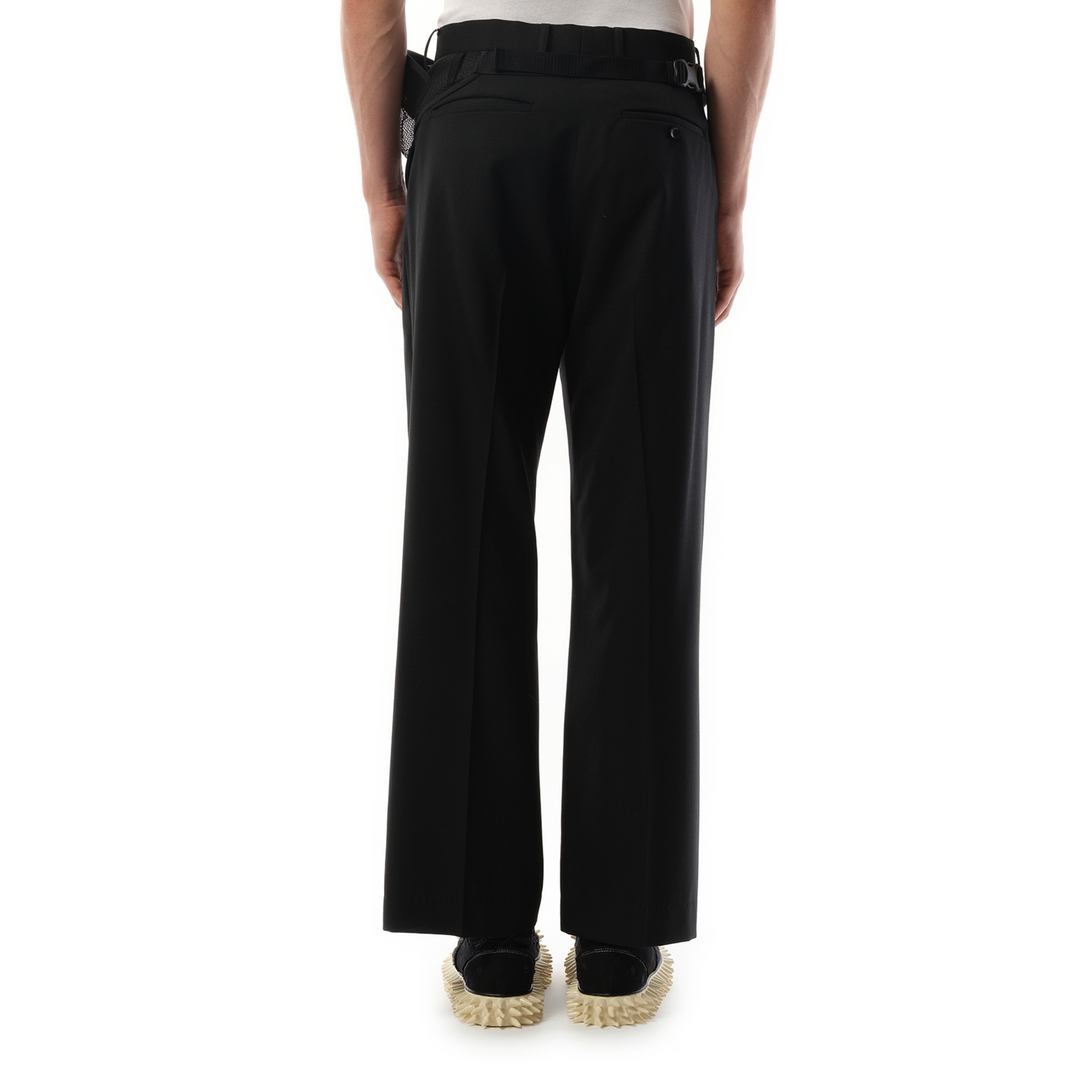 Tailored Trousers with Waist Pouch in Black