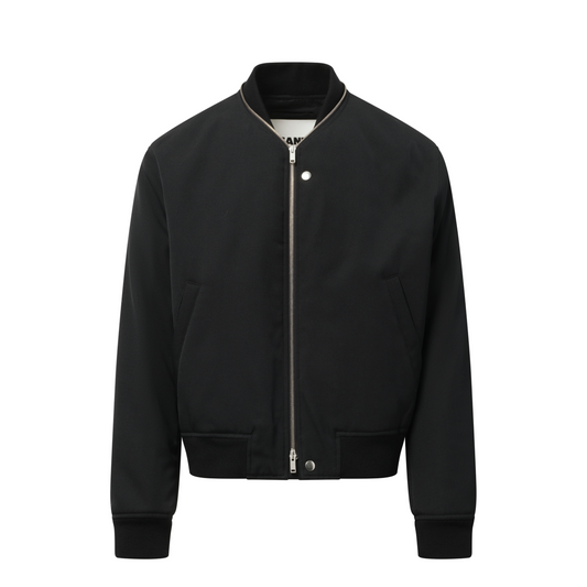 Jil Sander Zip Bomber Jacket in Black