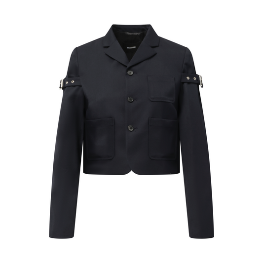 Jacket With Sleeve Strap Detail in Navy