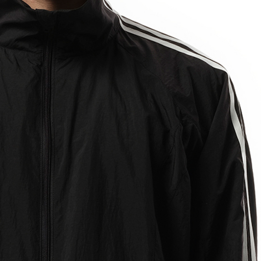 3 Stripe Nylon Jacket in Black