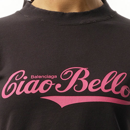 Ciao Bello Shrunk T-Shirt in Washed Black