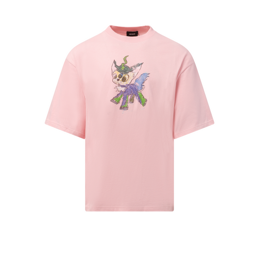 Jeff Monster Drawing T-Shirt in Pink