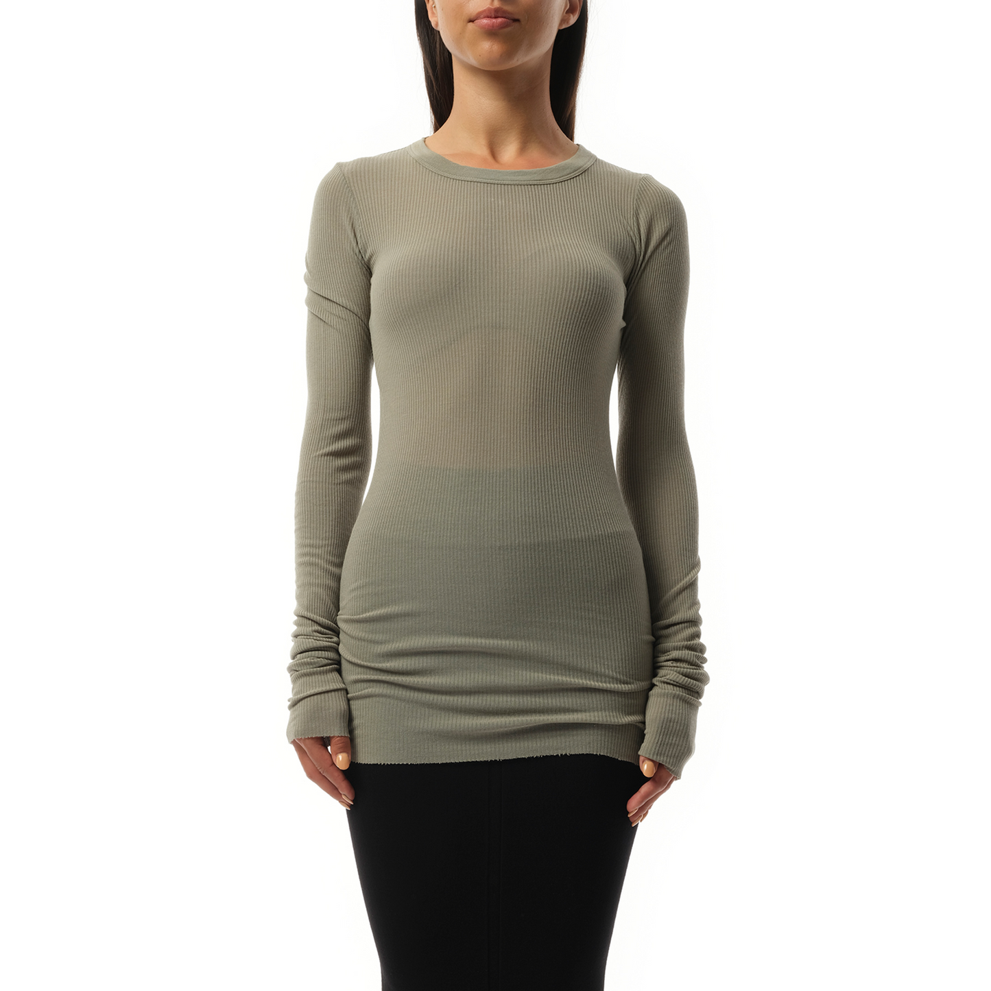 Rib Long Sleeve T-Shirt in Celadon