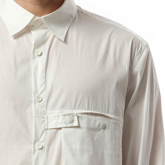 Pleat Pocket Shirt in White