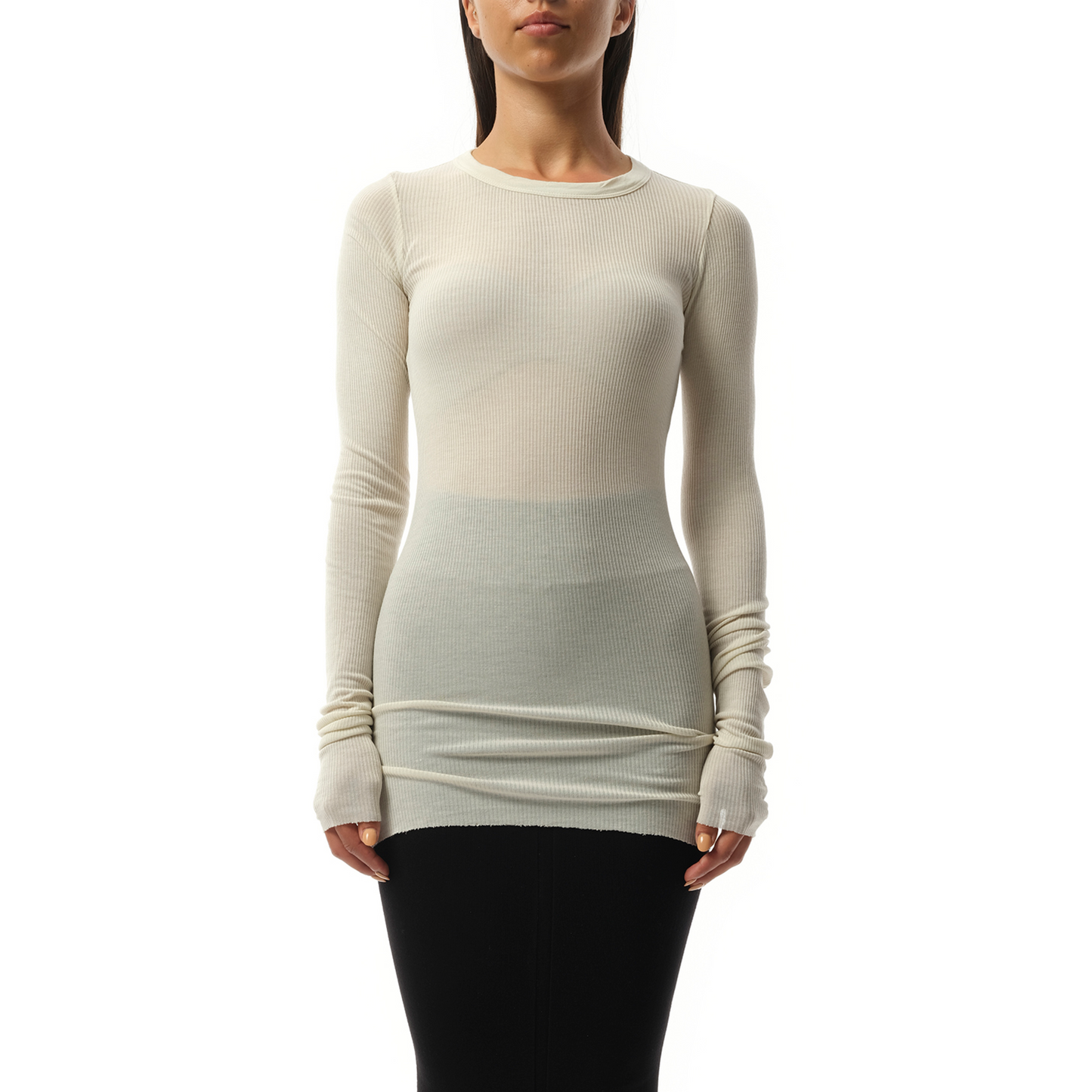 Rib Long Sleeve T-Shirt in Dinge