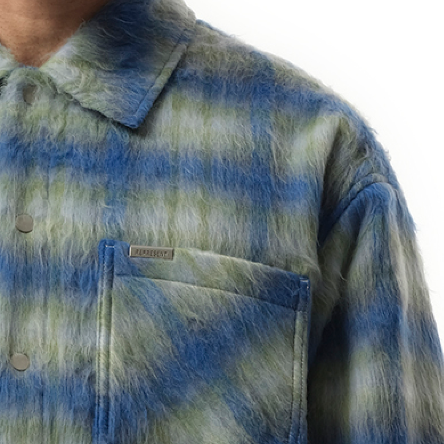 Textured Overshirt in Electric Blue