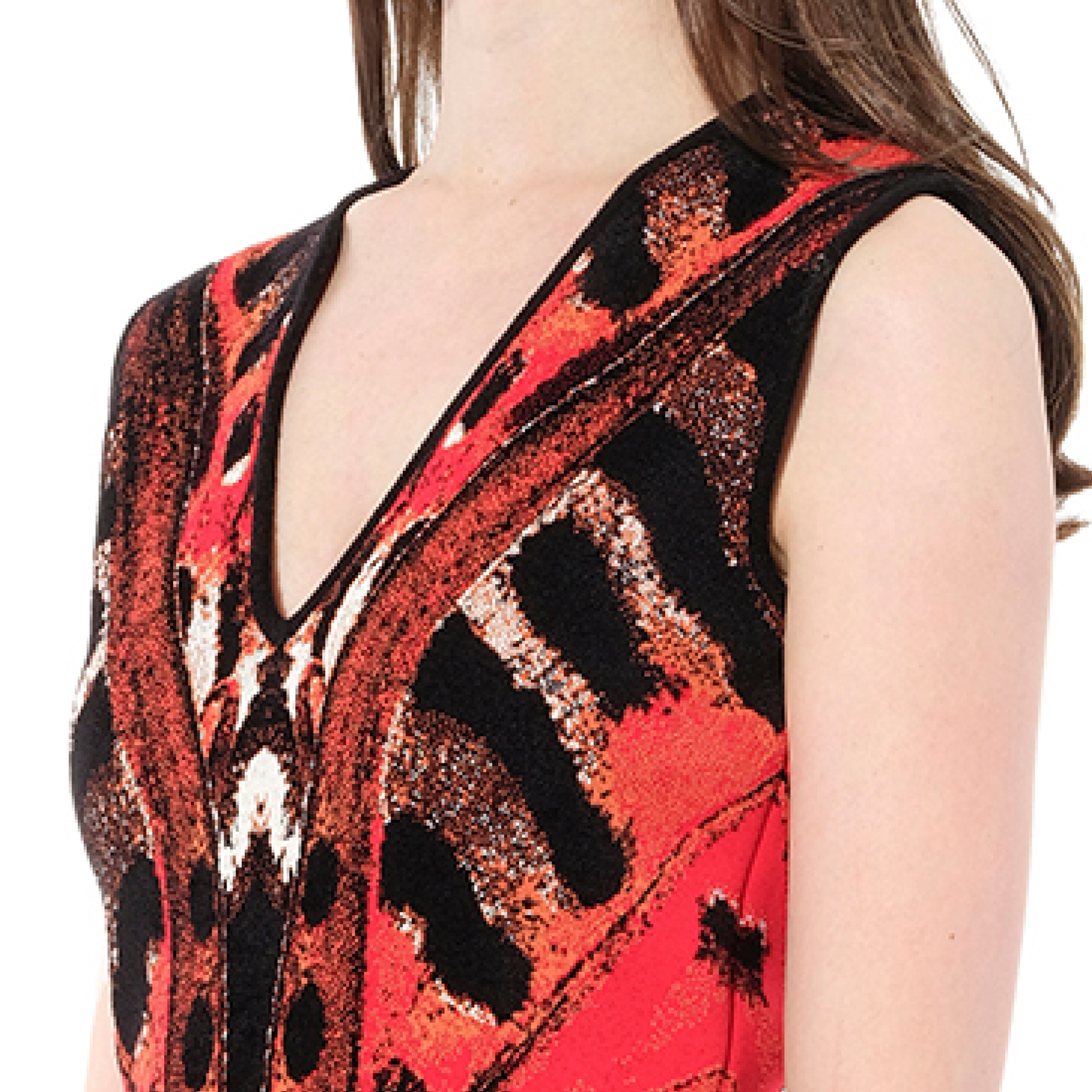 Butterfly Jacquard Dress in Red