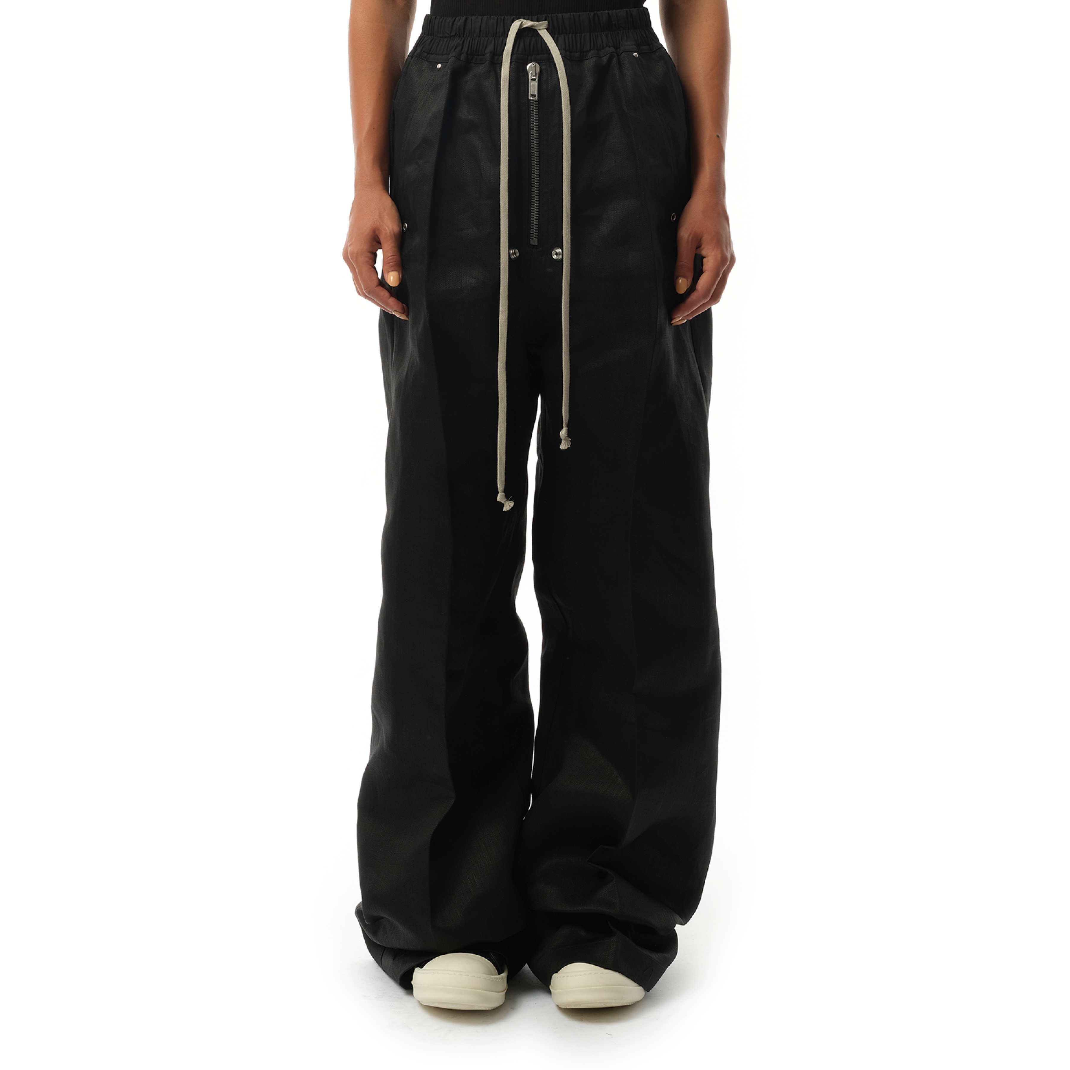 Linen Wide Bela Pants in Black