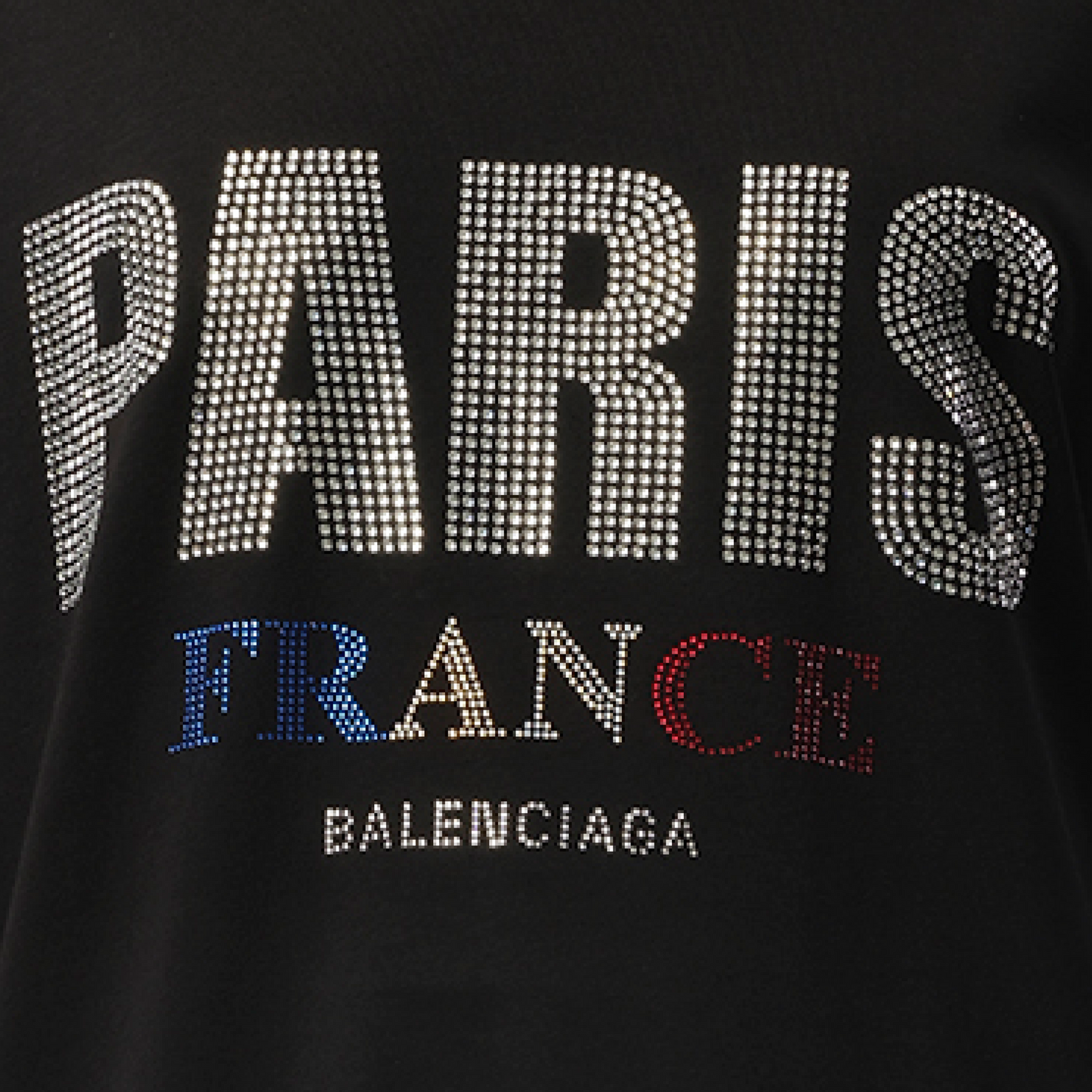 Paris Strass Oversized T-Shirt in Black