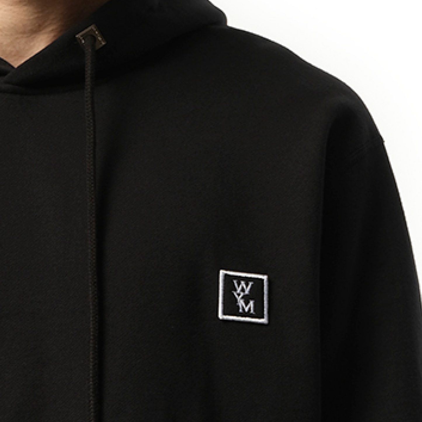 Logo Patch Hoodie in Black