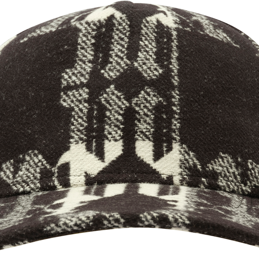 Check Monogram Cap in Black/White