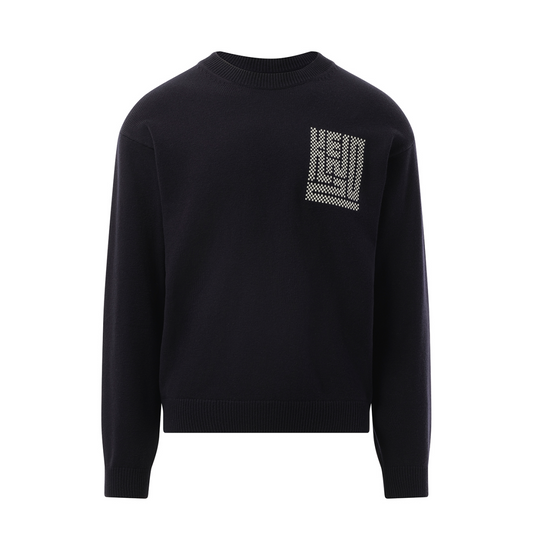 Kenzo Kamon Knit Sweater in Blue/Black