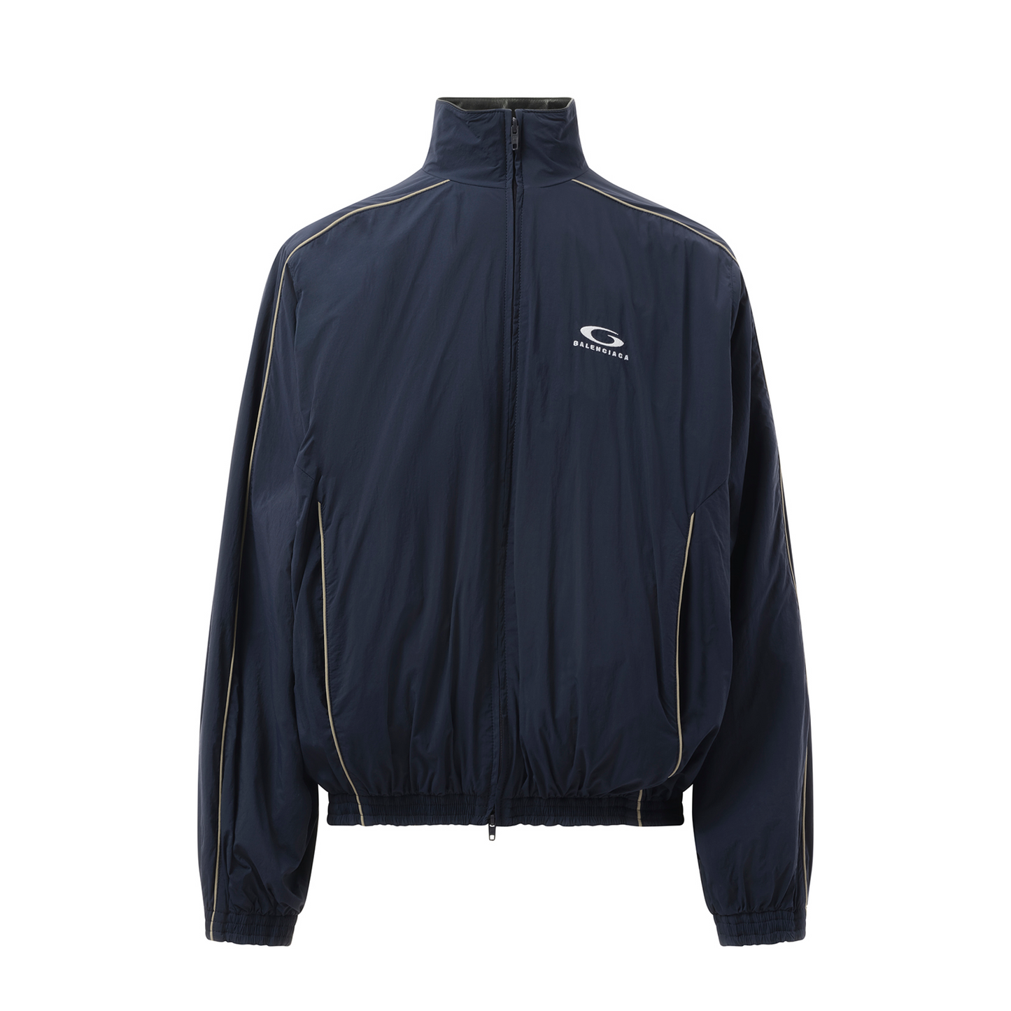 Washed Nylon Tracksuit Jacket in Navy