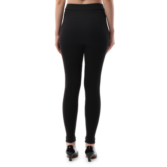 6 Button Jersey Leggings in Black