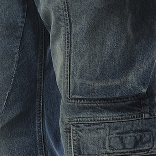 Double Cargo Jeans in Washed Indigo