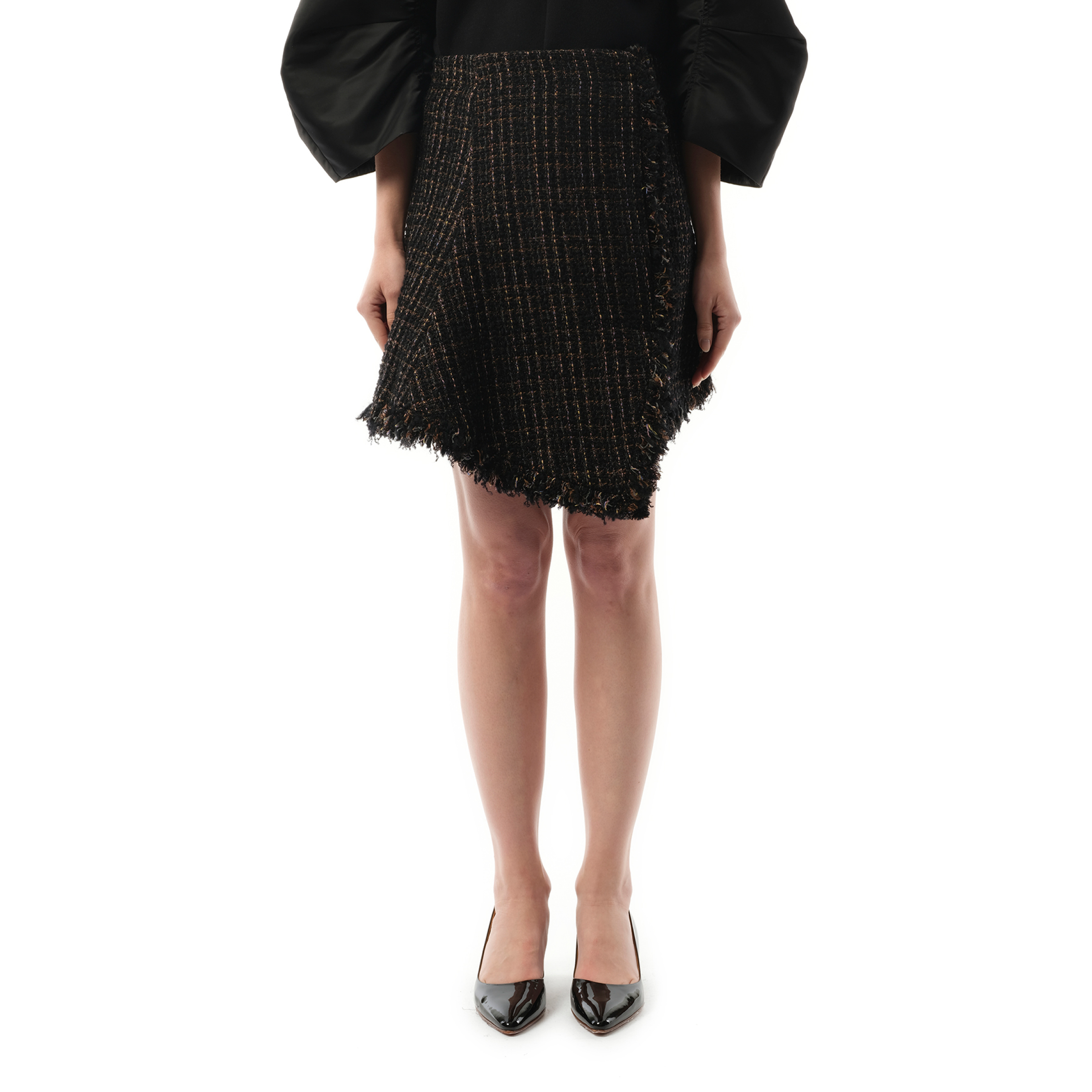 Tweed Skirt in Black/Brown