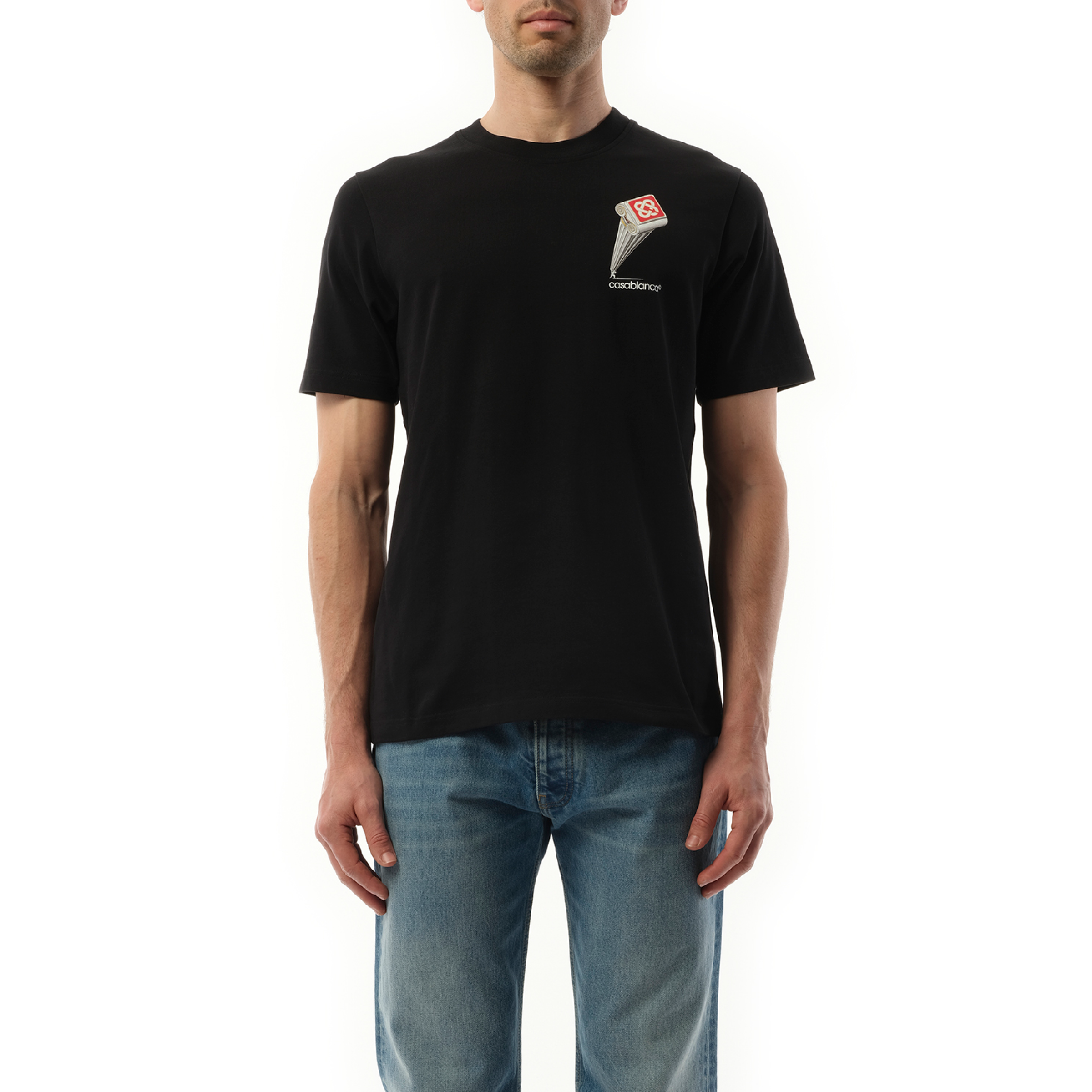 Leaning Column Printed T-Shirt in Black