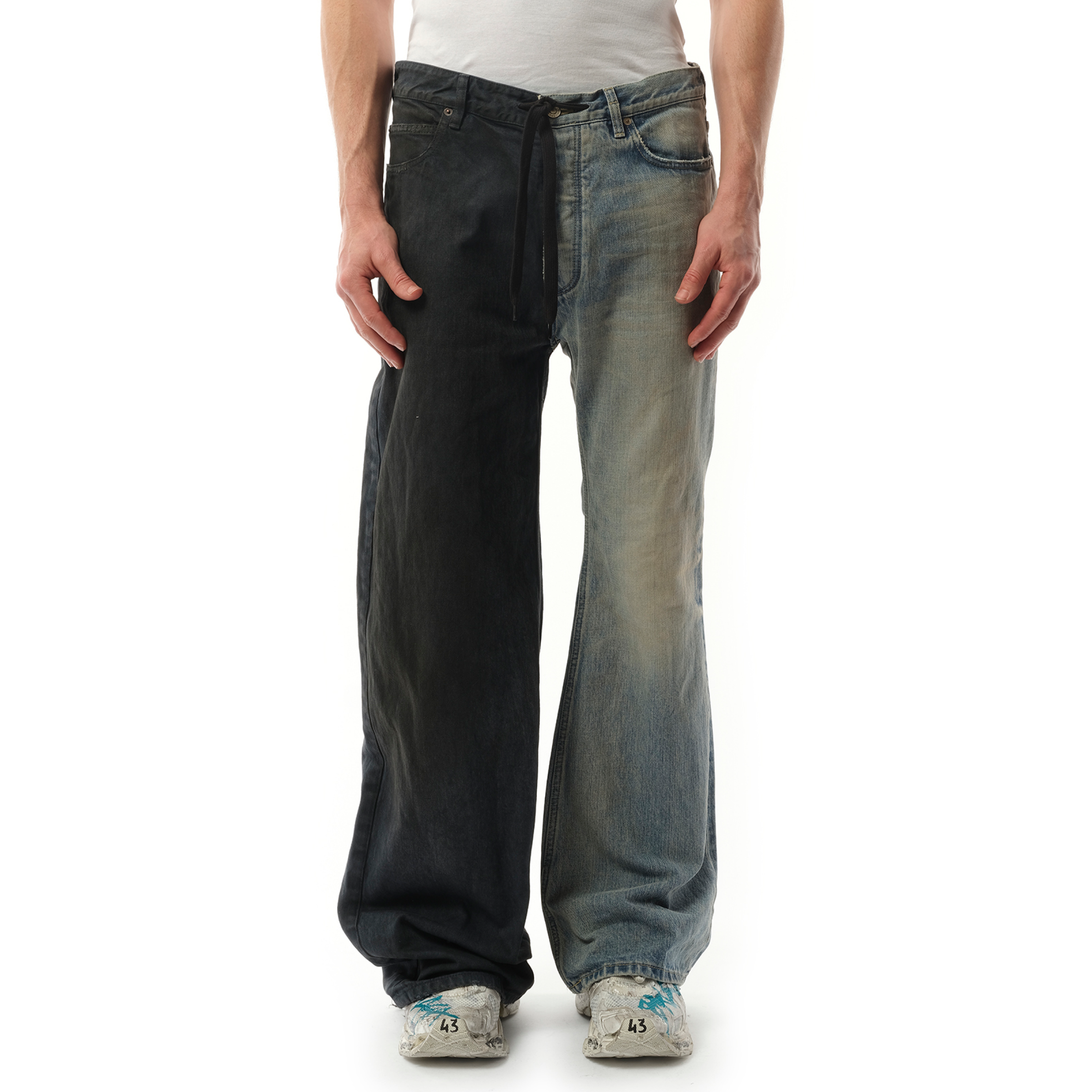 Fifty-Fifty Pants in Grey/Blue