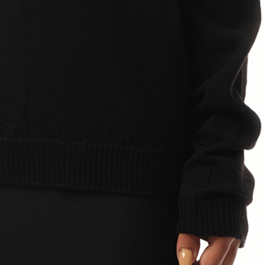 Extreme V Neck Pullover in Black