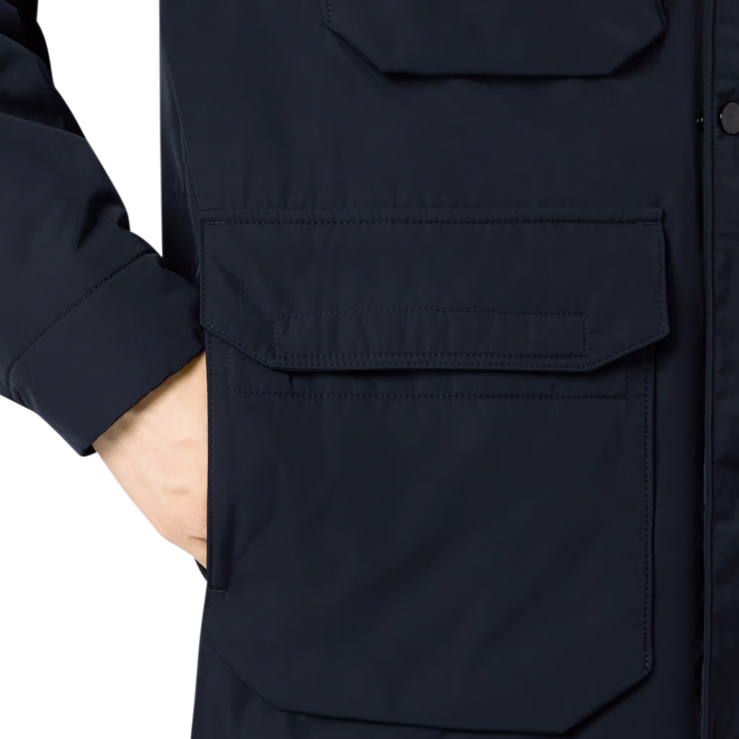 Micro Twill Multi Pocket Jacket in Black