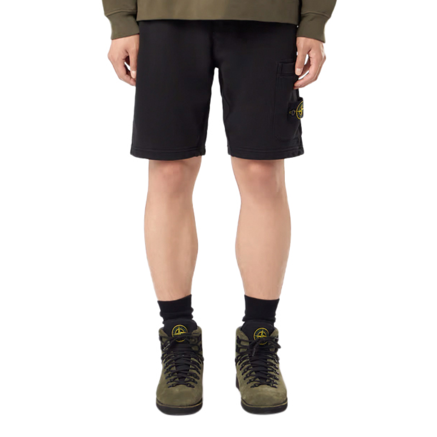 Stone Island Logo Patch Shorts in Black