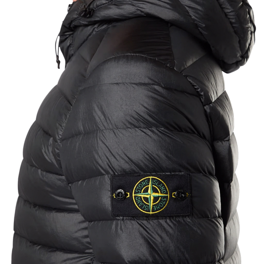 Lightweight Hooded Down Jacket in Black