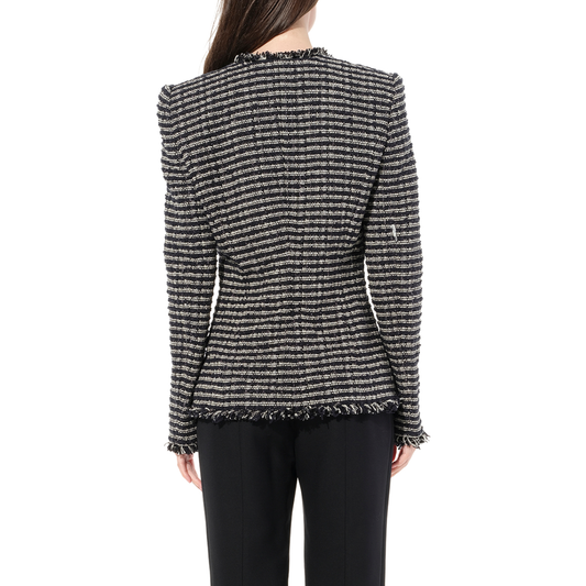 Boucle Tweed Jacket in Black/Ivory