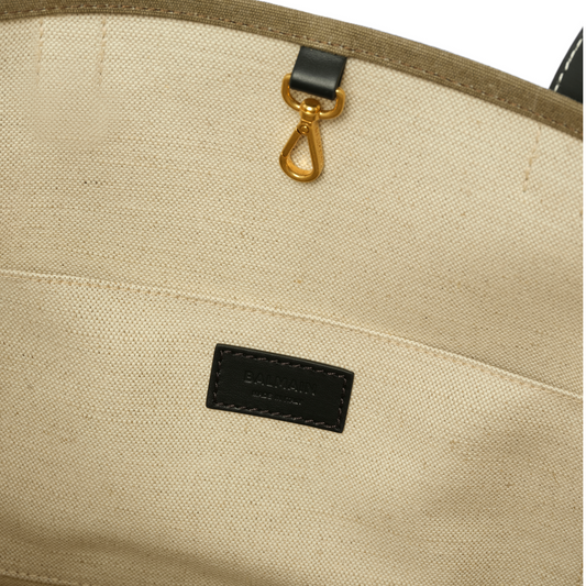 B-Army Medium Canvas  Shopper Bag in Khaki/Black