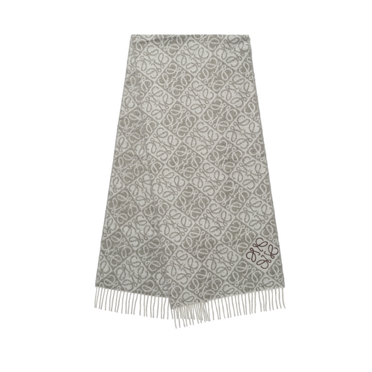 Anagram Wool Cashmere Scarf in Grey