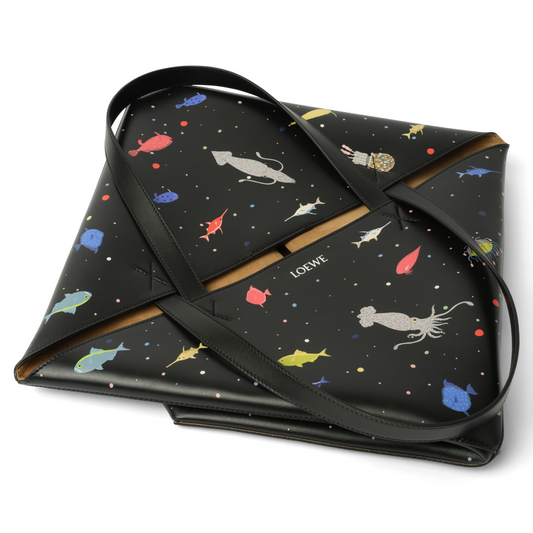 Suna Fujita Deep Sea Puzzle Fold Tote XL in Black