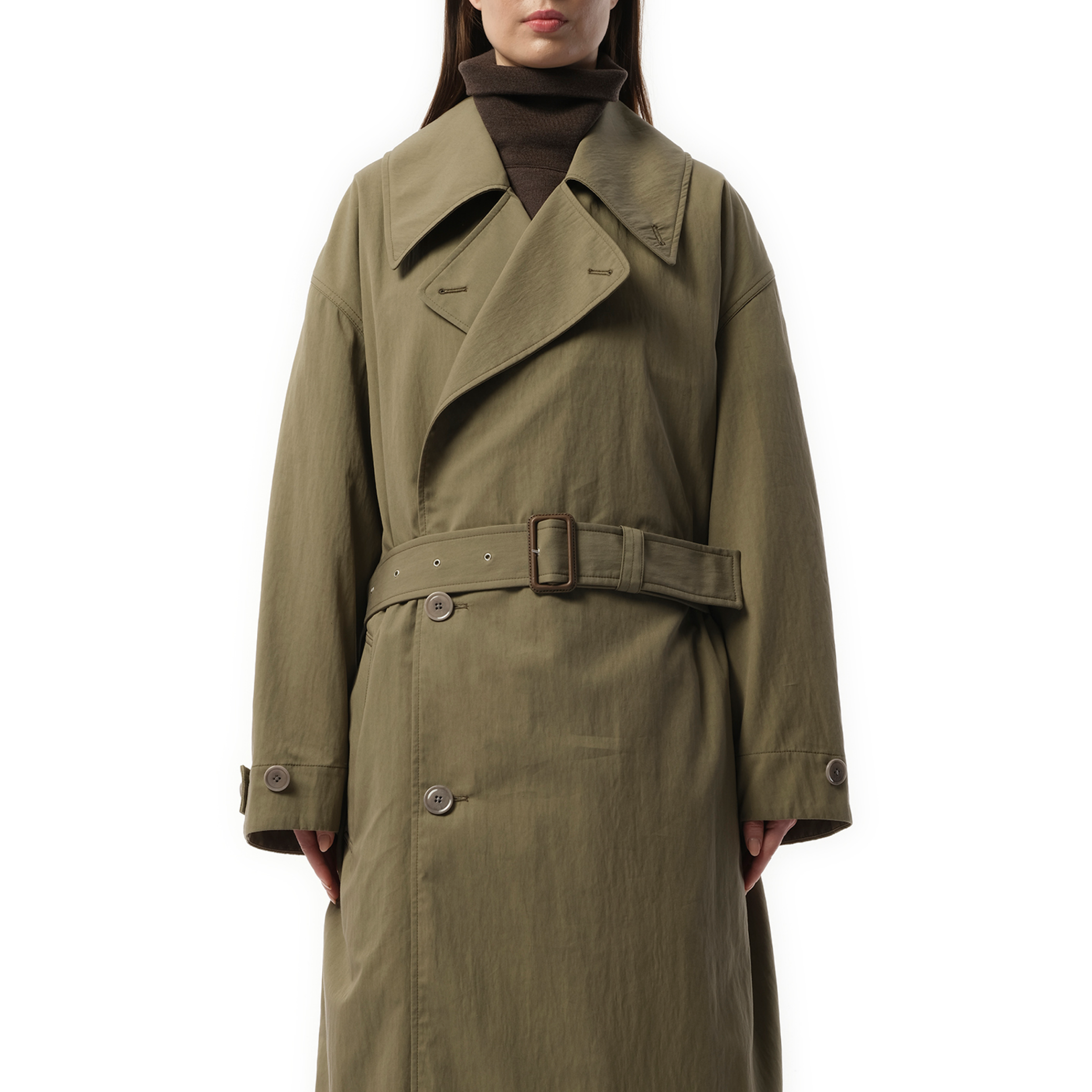 Tibetan Trench Coat in Light Olive