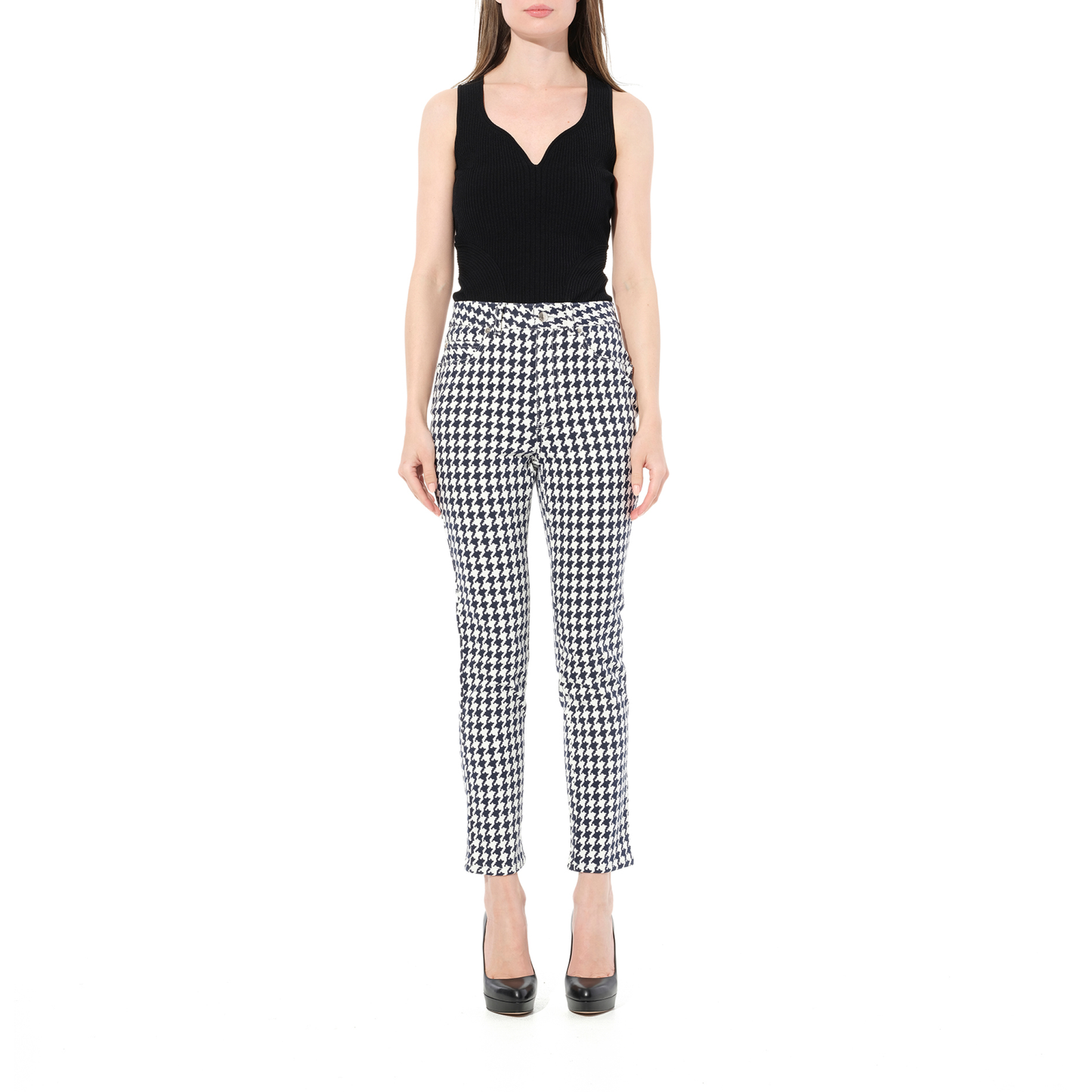 Dogtooth Jeans in White