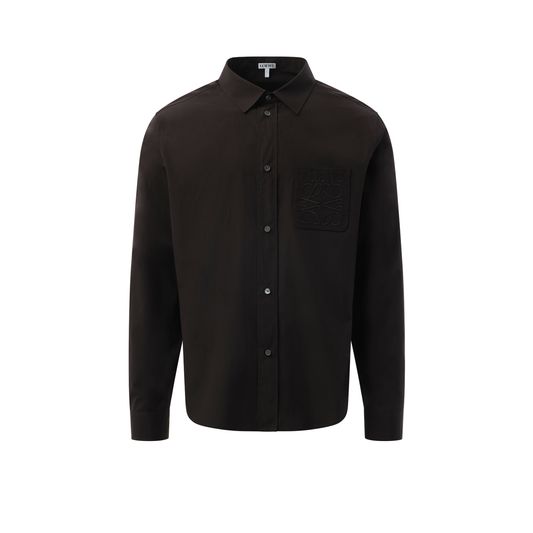 Anagram Embossed Shirt in Black