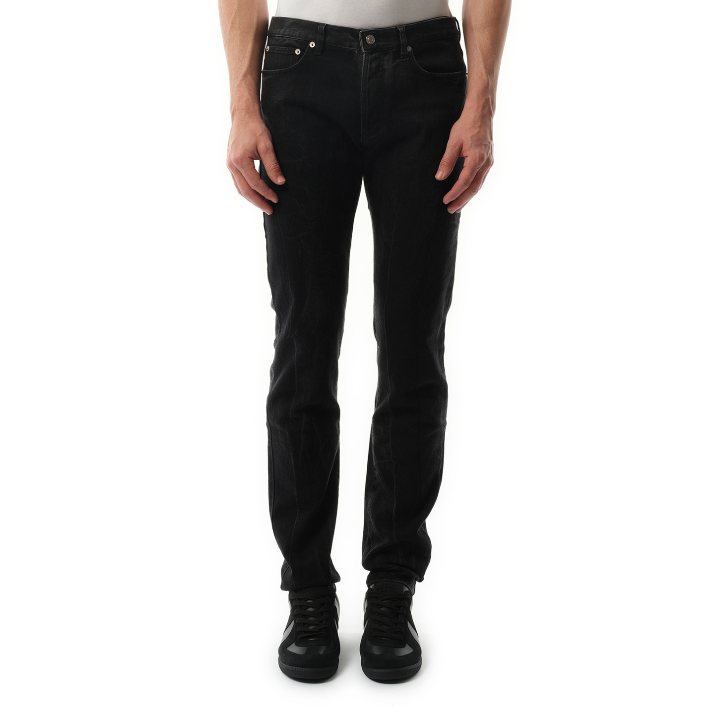 Slim Fit Jeans in Black/Grey