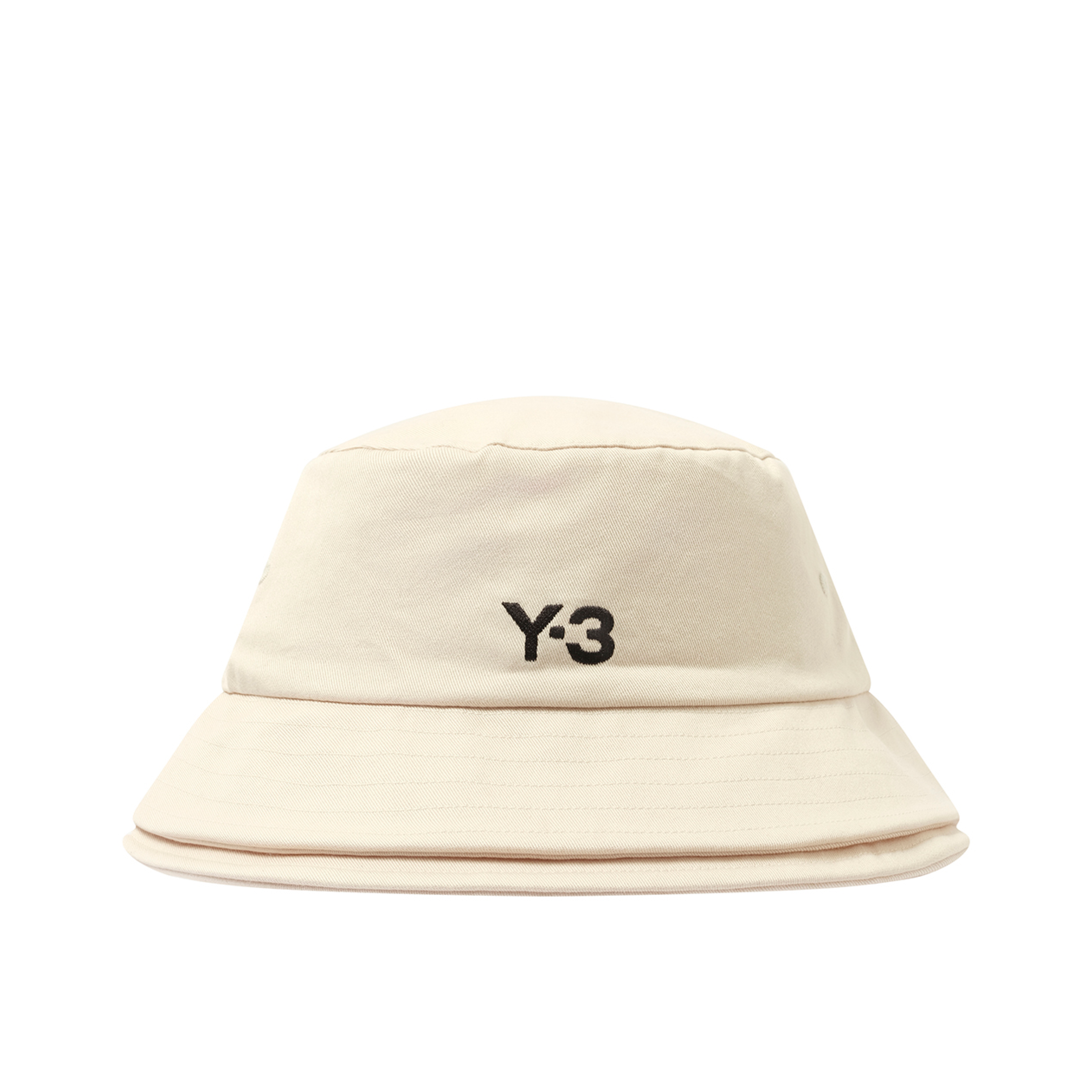 Folded 3 Stripe Bucket Hat in White