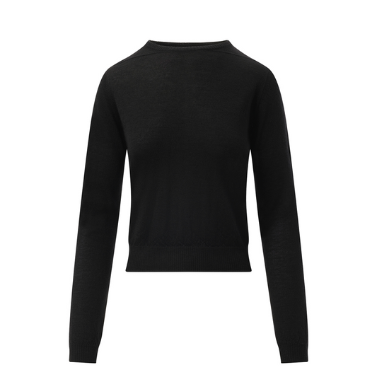 Cashmere Biker Level Sweater in Black