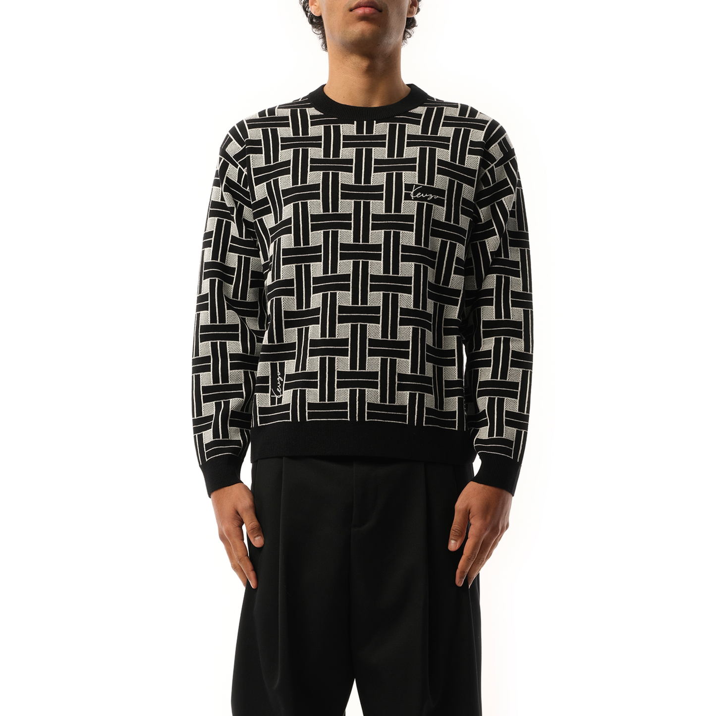 Kenzo Weave Sweater in Black