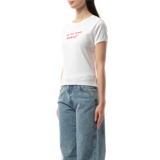 Power Down Slim Fit T-Shirt in White/Red