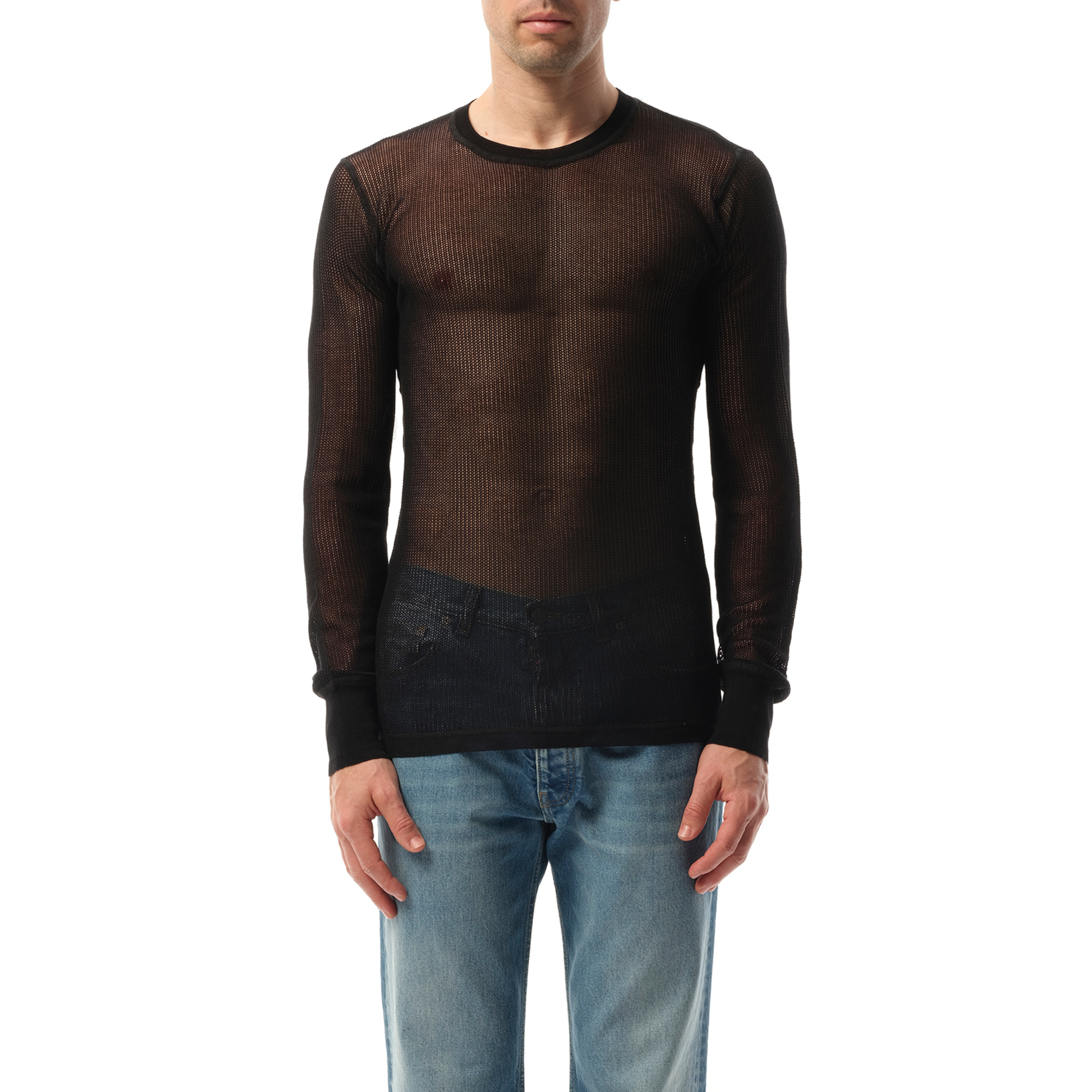 Net Stitch Sweatshirter in Black