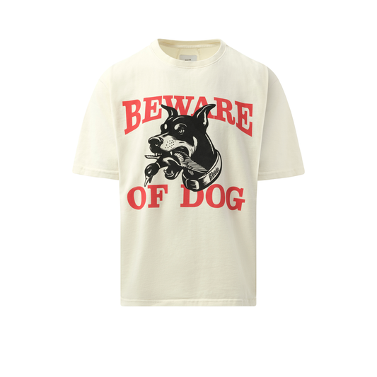 Warning Logo T-Shirt in Vintage White