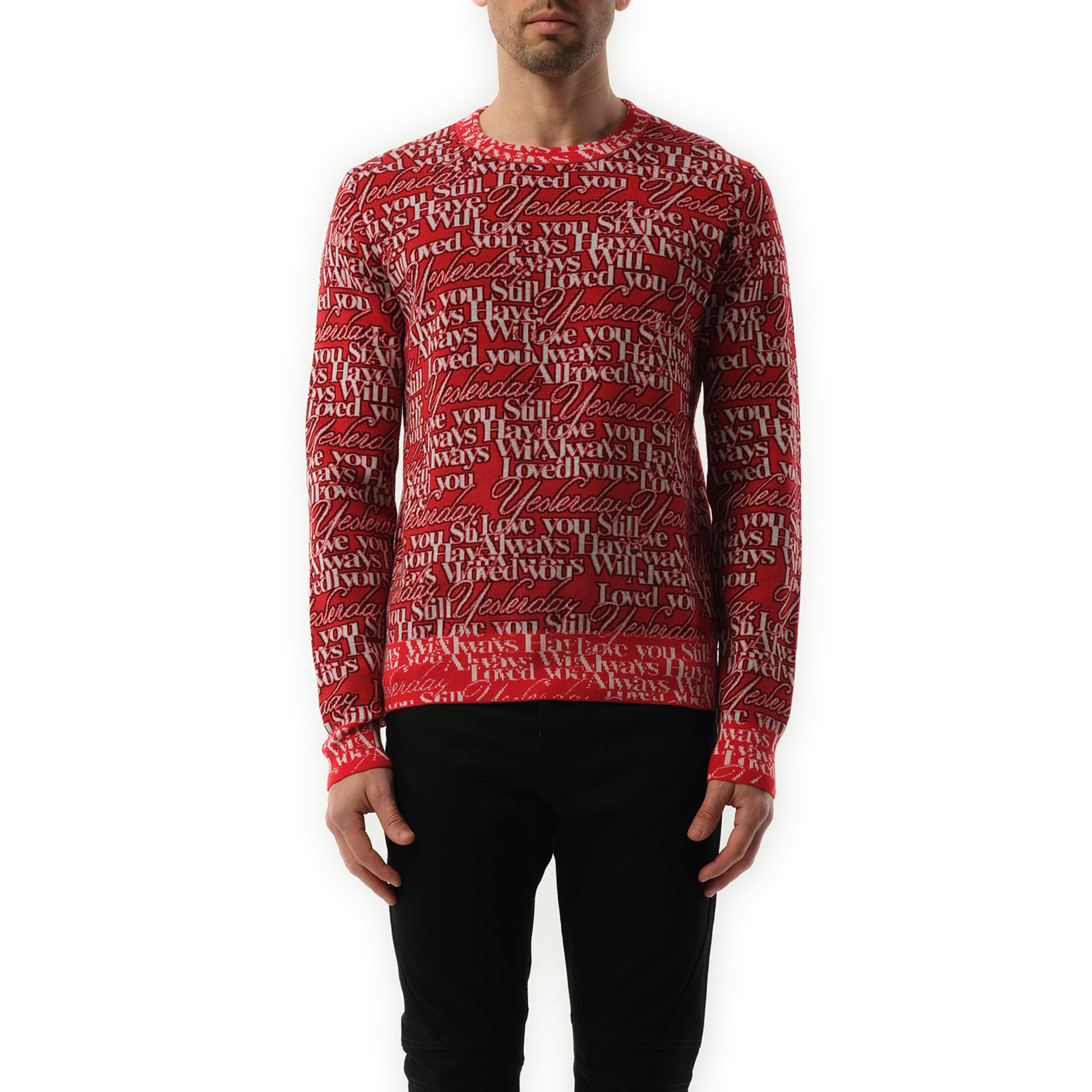 Long Sleeve Crewneck in Red