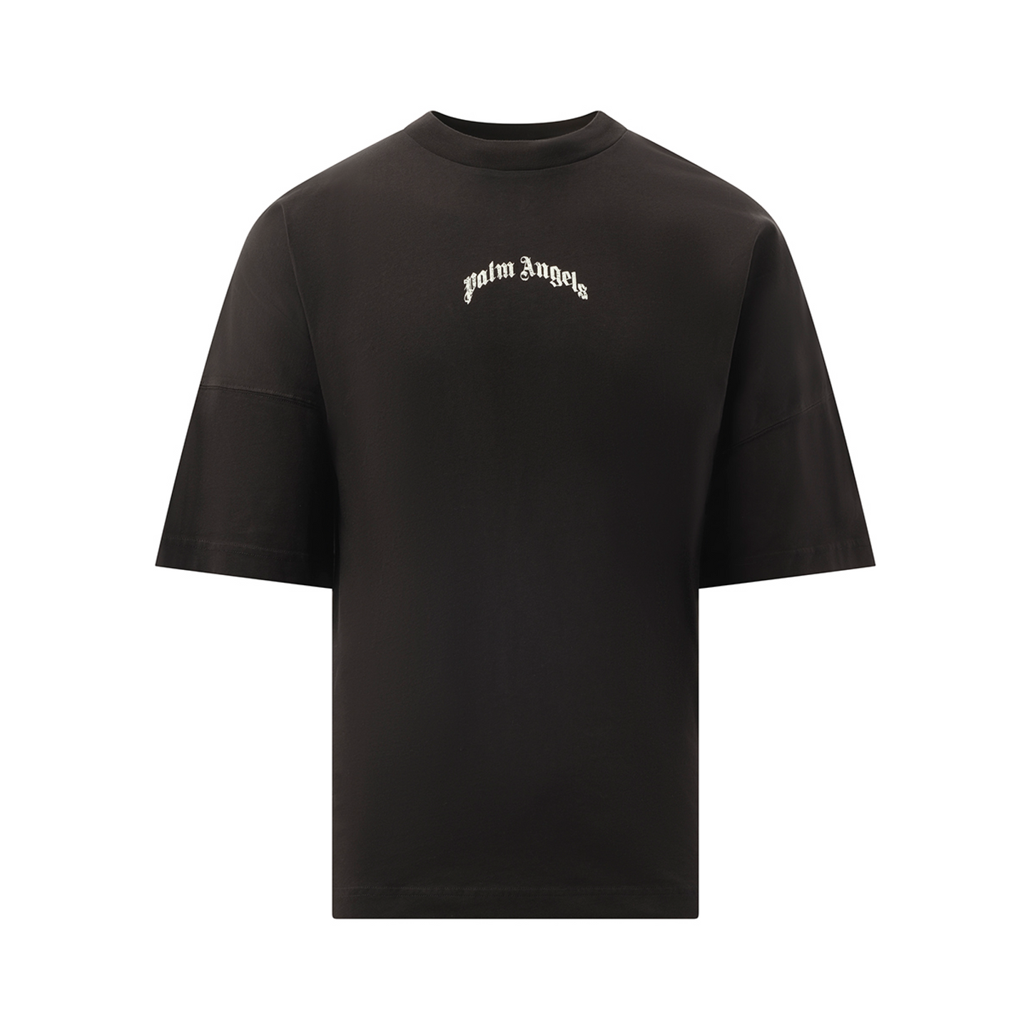 Back Curved Logo Over T-Shirt in Black/Off White