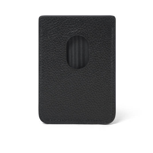 Grained Calf Magnet Card Holder in Black