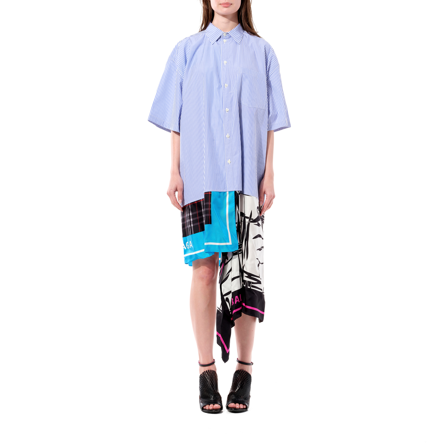 Foulard Shirt Dress in Blue