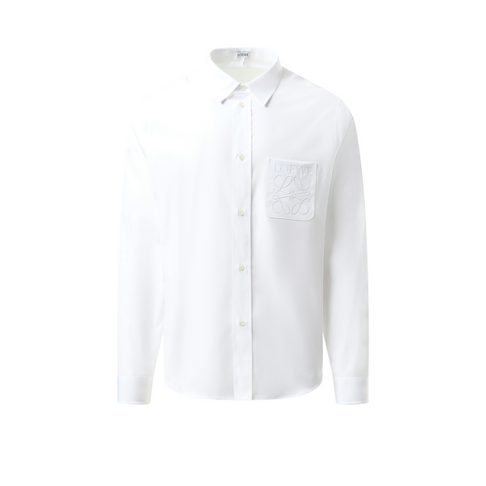 Anagram Embossed Shirt in White