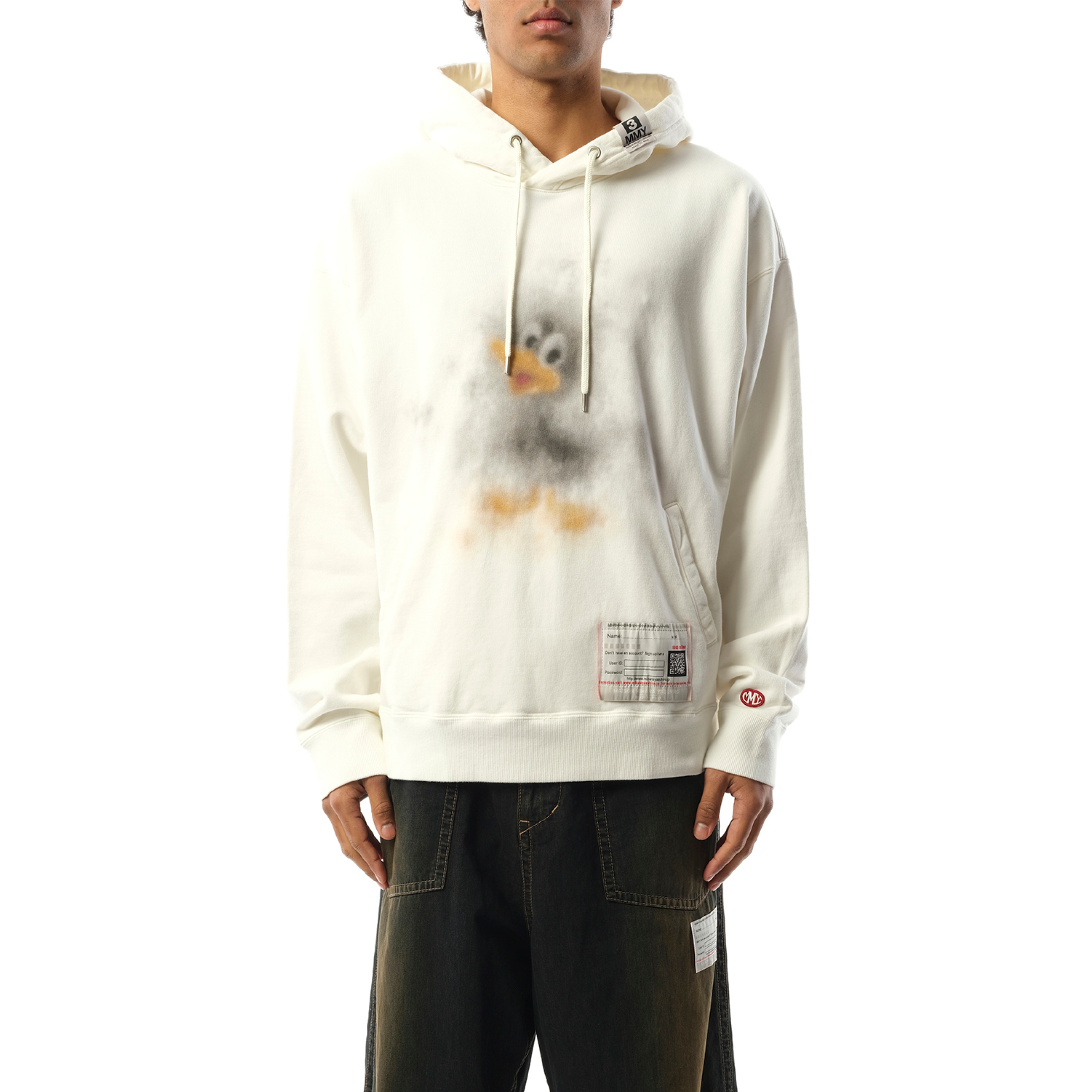 Duck Printed Hoodie in White