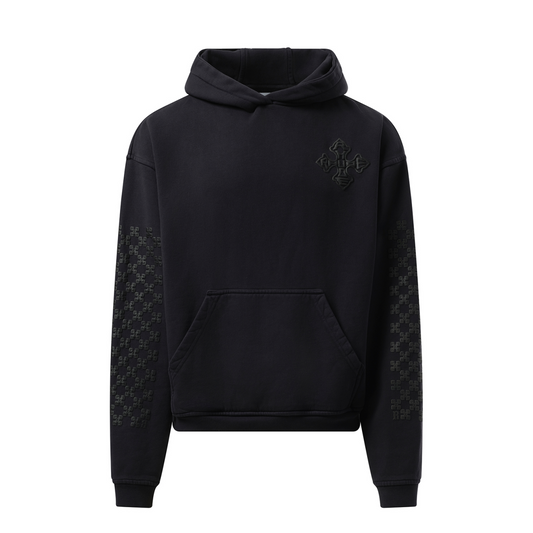 Rhude Cross Logo Hoodie in Vintage Black